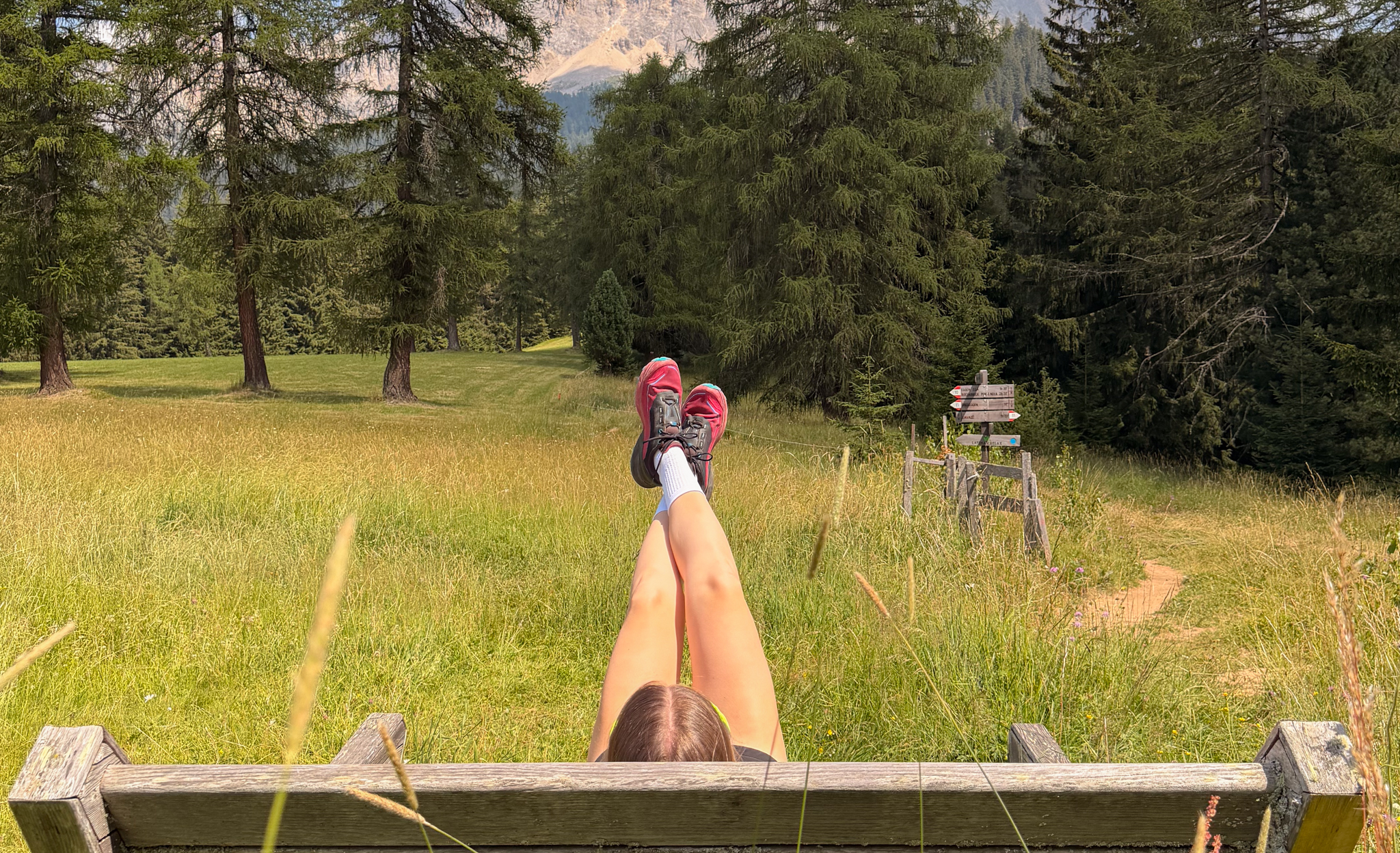 Entspannen auf dem Latemar.Relax in Obereggen in den Dolomiten mit Latemarblick